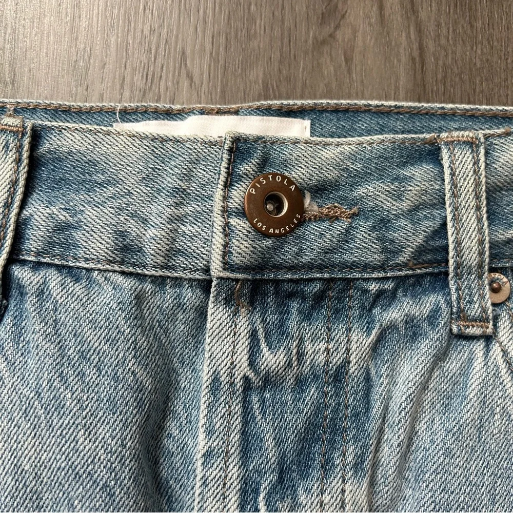 NWOT pistola denim mini skirt distressed patchwork jean size 27 womens - Picture 5 of 12